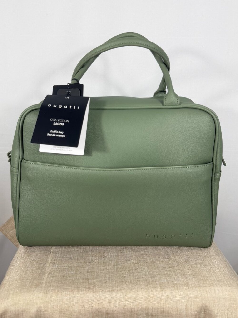 Bugatti Lagos Duffle Bag Sage Green NWT Faux Leather Weekender Travel Bag